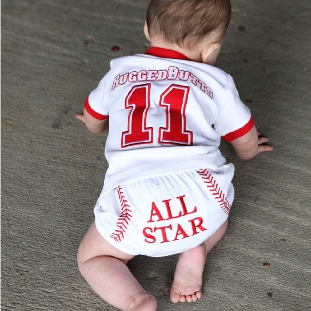 NWT Baseball 'All Star' Bloomer© Diaper Cover Size 0-3 Months